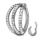 Segment Ring 1.2 x 8 mm Chirurgisch Staal – Helix Piercing – Tragus Piercing – Clicker Ring – Zilverkleurig