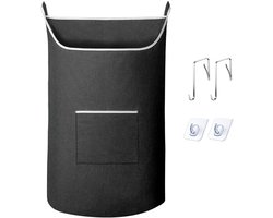 Wasmand - Katoen - 72*45 cm - Zwart - Grote inhoud
