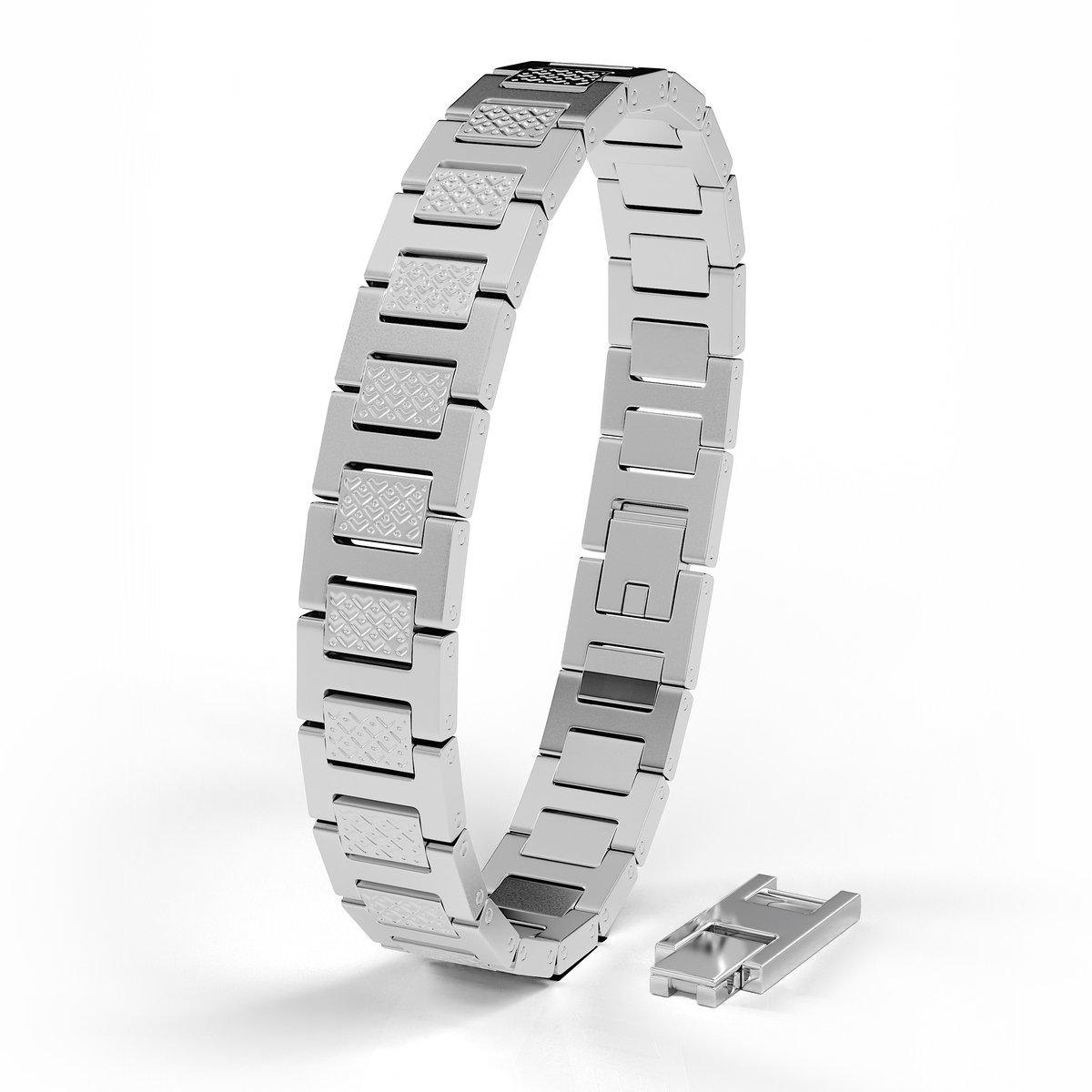 SERASAR | Premium roestvrijstalen armband voor heren [Power] | 316L chirurgisch staal | Waterdicht | Veilige sluiting | Zilver, 20 cm | Inclusief sieradendoosje
