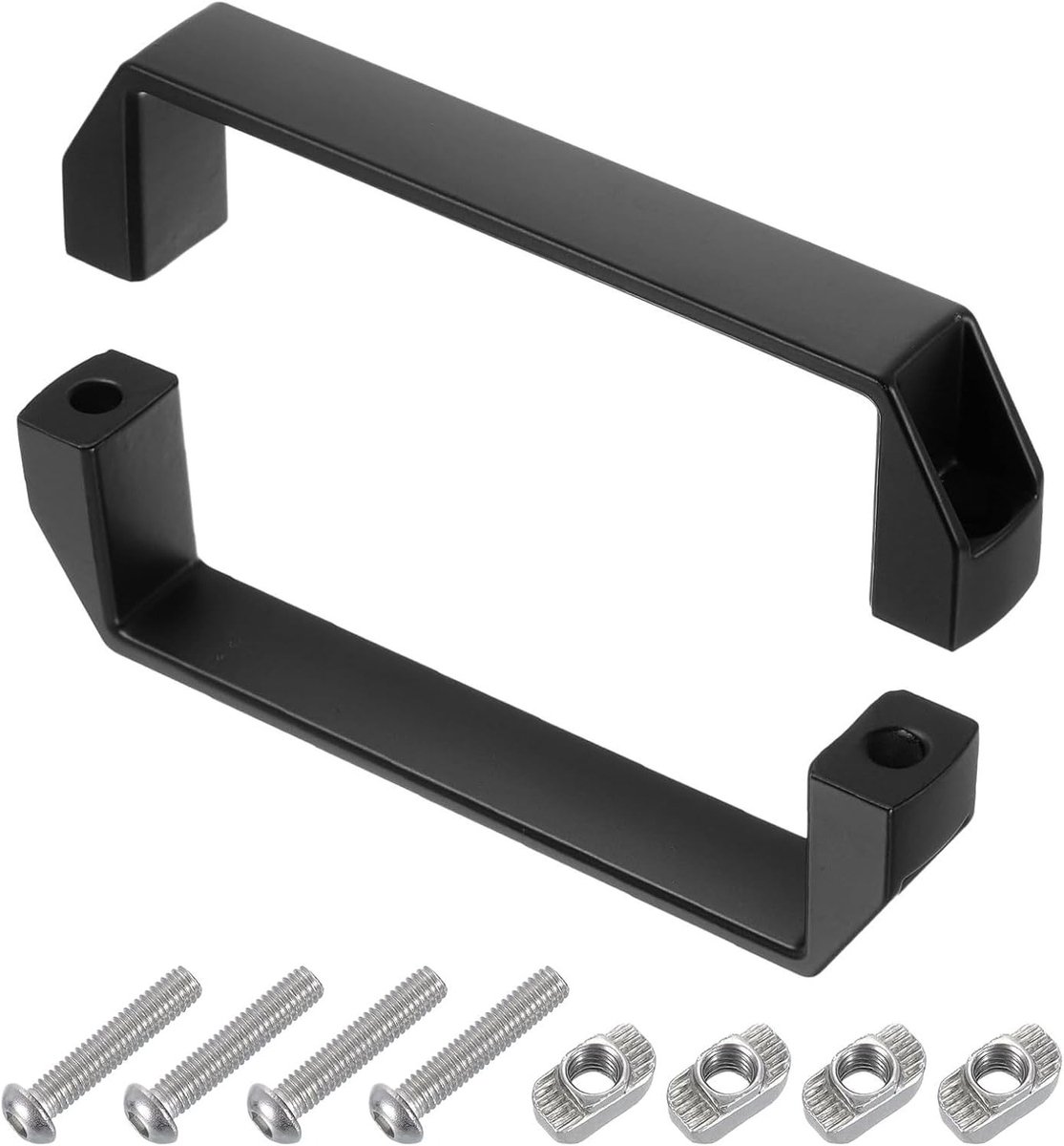 Set van 2 moderne U-vormige kastgrepen 180 mm, ladehandgrepen van aluminiumlegering voor kasten, meubels en kledingkasten, zwart