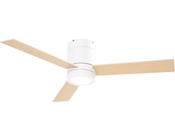 NordHaus Plafondventilator met Geïntegreerde LED-verlichting 112 cm – Afstandsbediening – 3 Snelheden – Timerfunctie – Wit/Natuurhout