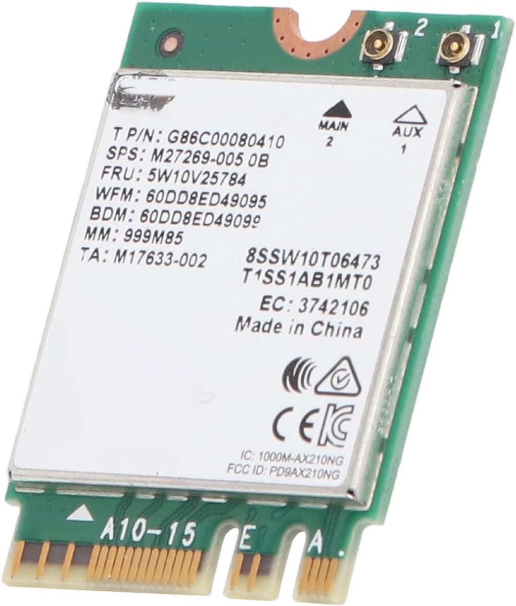WiFi 6E Adapter - Draadloze Netwerkkaart - Snelle Internetverbinding - Tri-band 5400 Mbps - M.2 2230 - Niet gespecificeerd