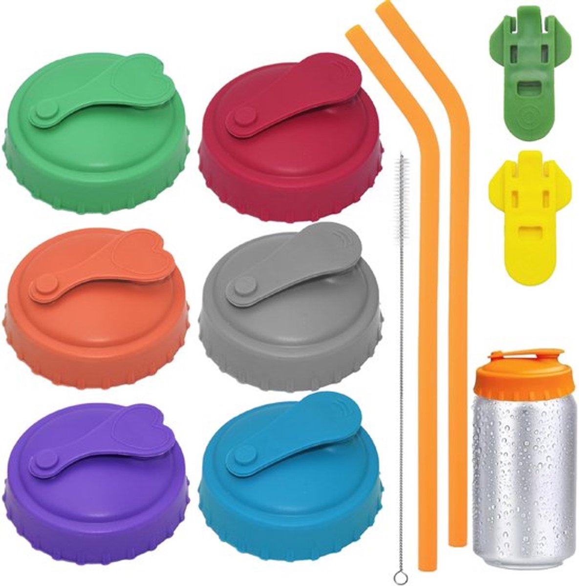 IMstore - Herbruikbare kleurige silicone-lids voor drankkanjes