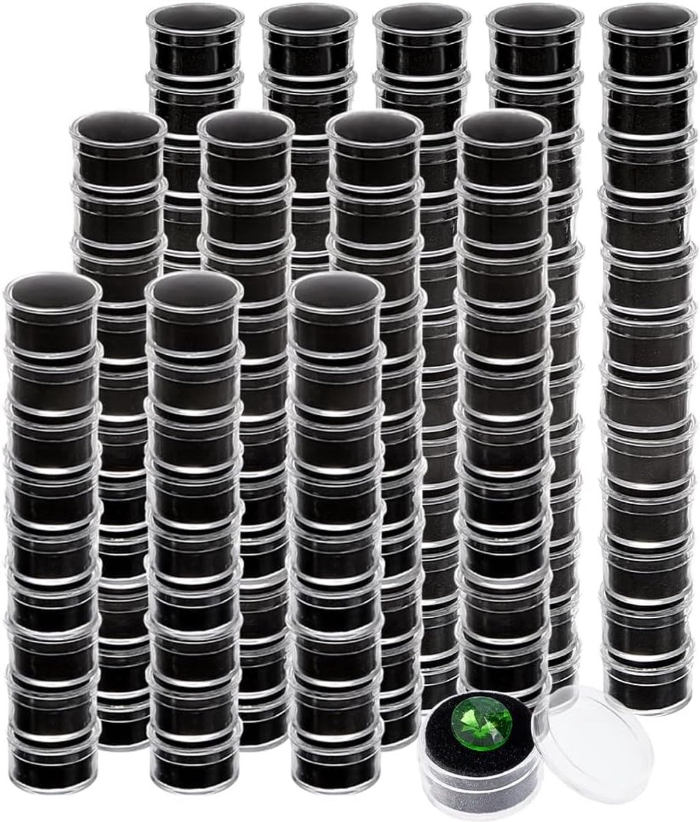 Opbergpotjes - Sieraden Organizer - Kleine Items Sorteren - Met Zwarte Spons - 144 Stuks - Zwart