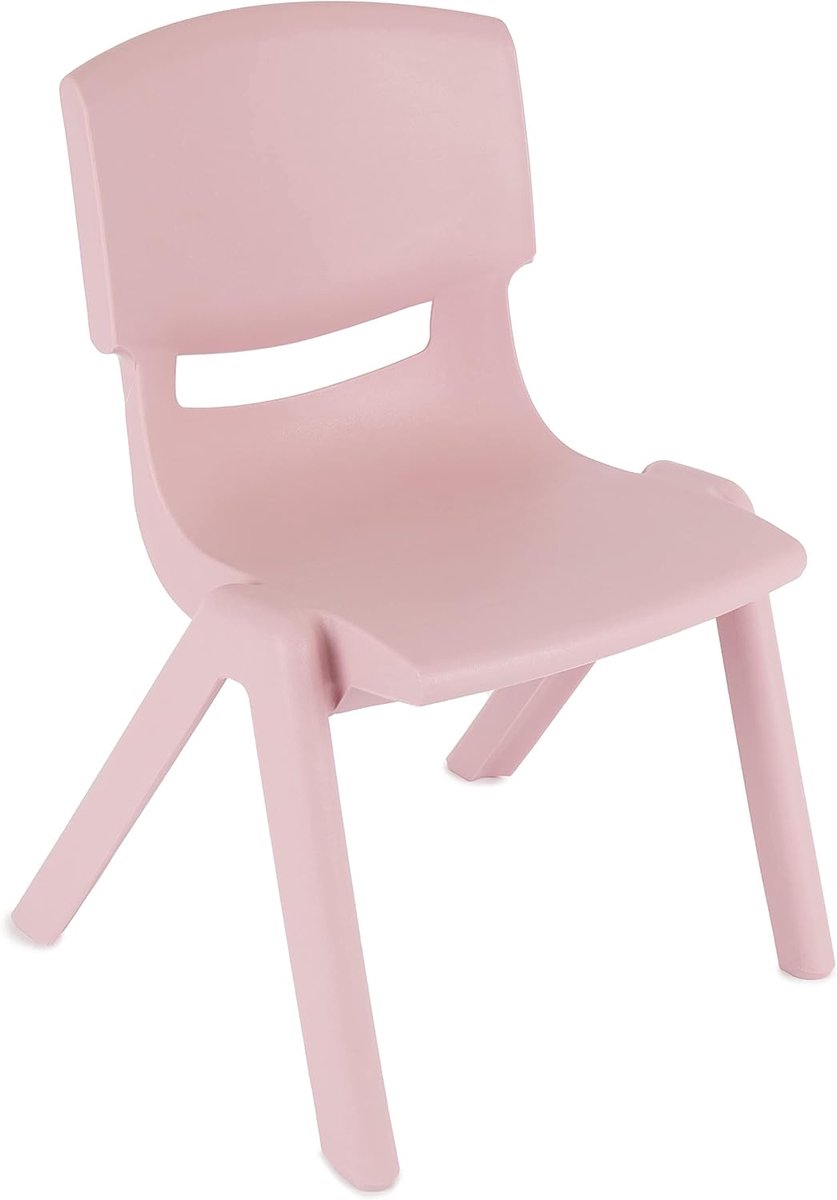 Kunststof stoel - Kinderstoel stapelbaar - Spelen en knutselen - Ergonomisch gevormd - 36 x 34 x 51 cm - Roze