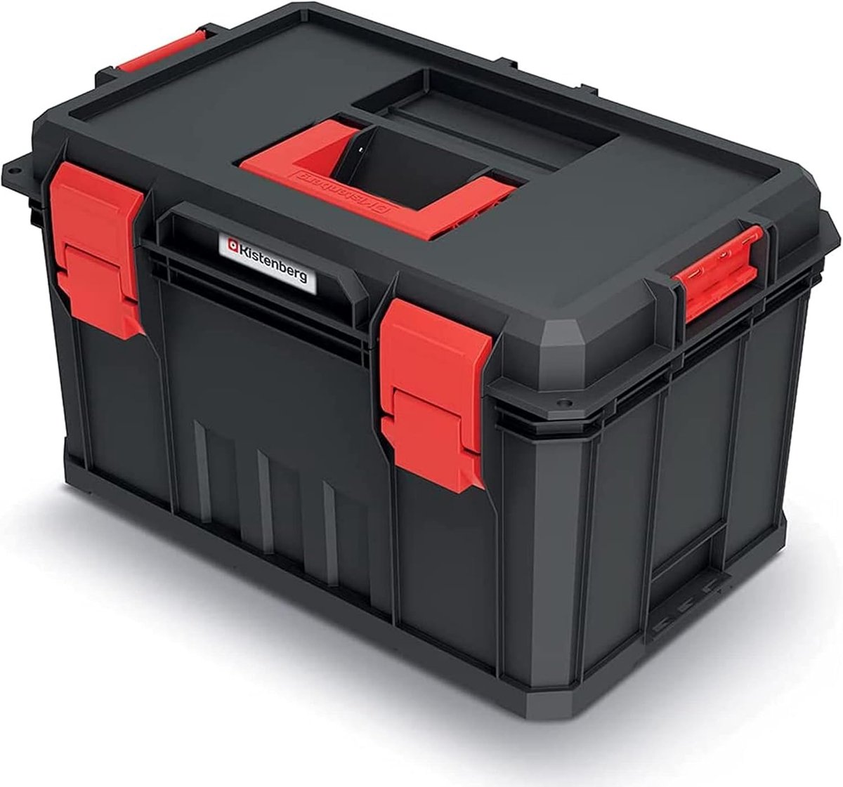 Gereedschapsbox - Gereedschapskoffer - Gereedschap opbergen - Flexibele scheidingswanden - 53 cm - Zwart/rood