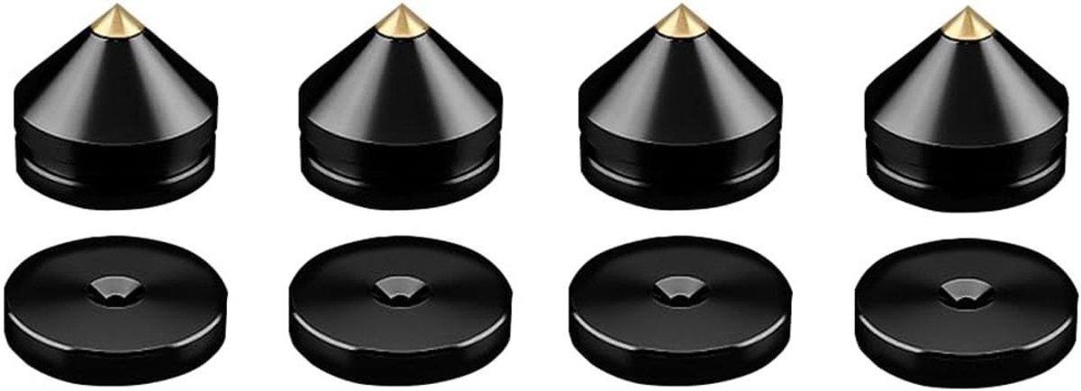Metalen speaker spikes, 4 stuks isolerende voetjes met lijm, schokbestendige cone basis voor subwoofers en luidsprekers