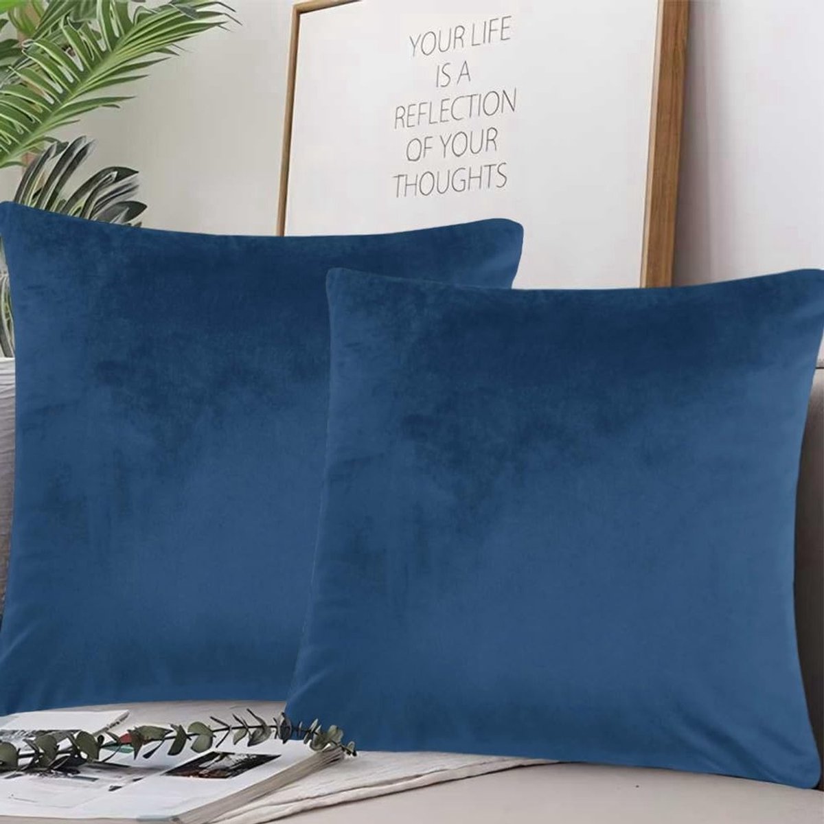 Kerst Kussenhoezen, Zachte Velvet Set van 2, 40 x 40 cm, Perfect voor Bank en Decoratie
