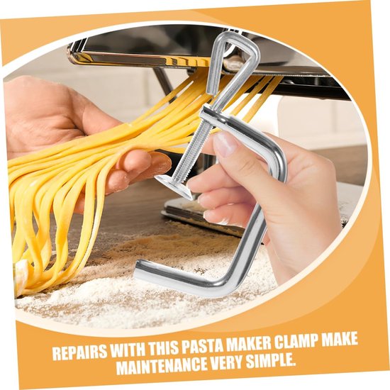 Pastamachine Onderdelen - Deegmaker Clips - Zelf Pasta Maken - Stevig IJzeren Materiaal - 2 Stuks - Zilver van Pastamachine — afbeelding 3