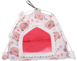 Dierenverblijf - Huisje Tunnel - Knaagdier Ontspanning - Zachte Pluche Voering - 17.5 cm - Roze