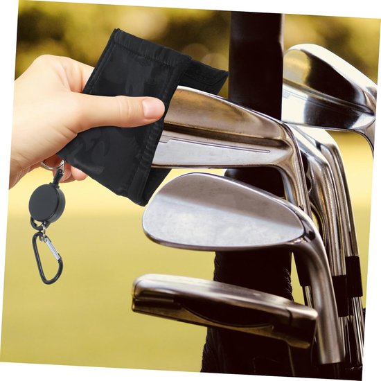 Golf Doek - Microvezel Handdoek - Golf Ballen Reinigen - Zacht Pluche Materiaal - 11.5x11.5cm - Zwart van GOLF — afbeelding 3