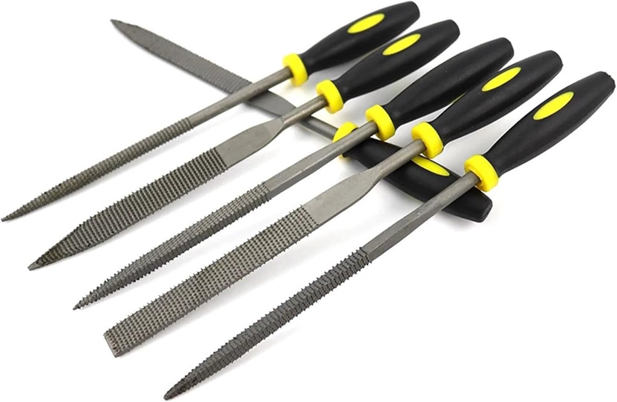 Metaalvijlen Set - Handvijlen Set - Houtbewerking Hobby - Ergonomische Handvatten - 3x140mm - Multicolor