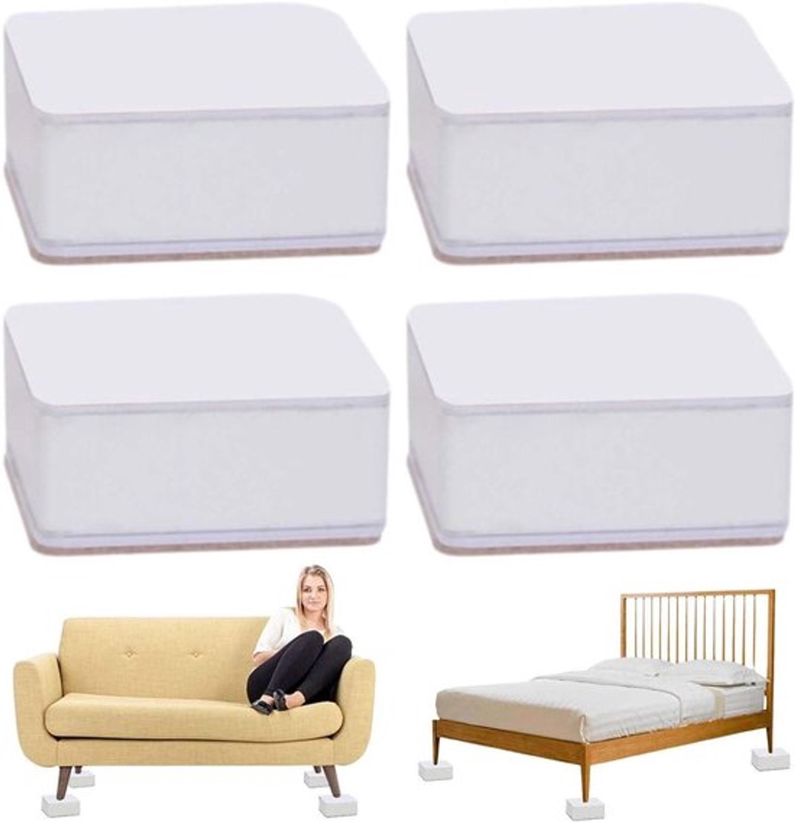 Meubelverhoging 3 cm, set Inovra Plus van 4 stukken