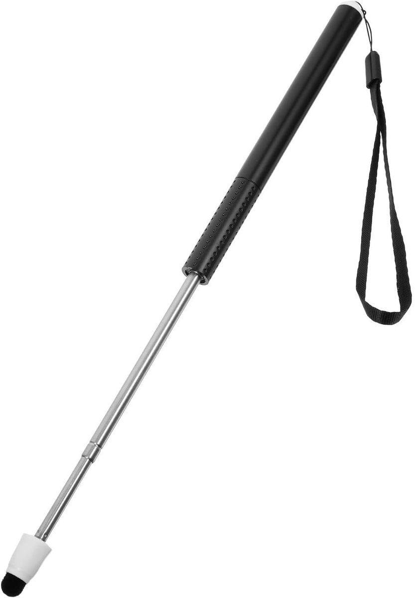 Telescopische Aanwijzer - Presentatie Stok - Klaslokaal Lesgeven - Capacitieve Schermfunctie - 76 cm Uitgeschoven - Zwart