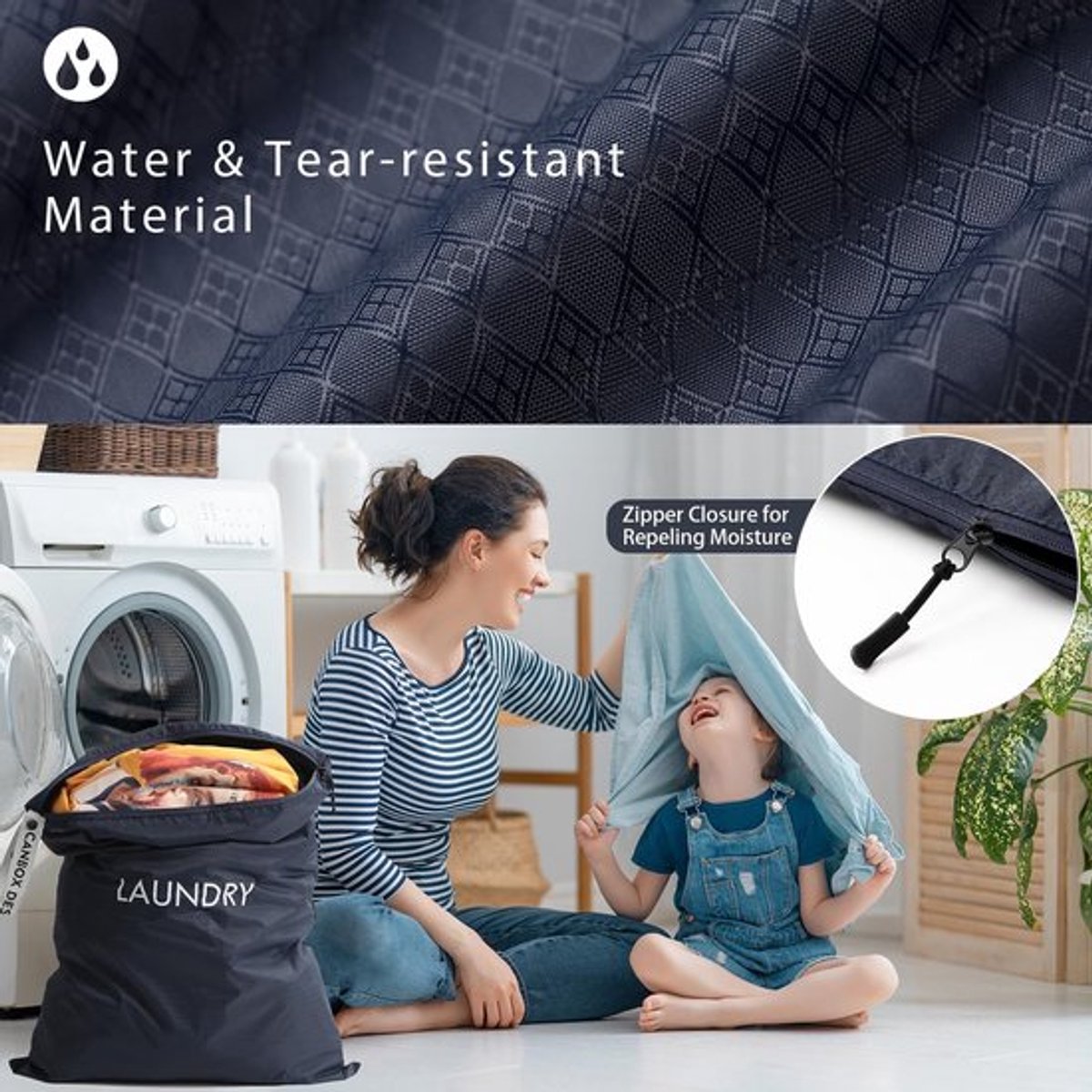SVGCommerce - Waterdichte Reiswaszak - Opvouwbare Vuilwaszak - 2 Stuks - Navy Blauw