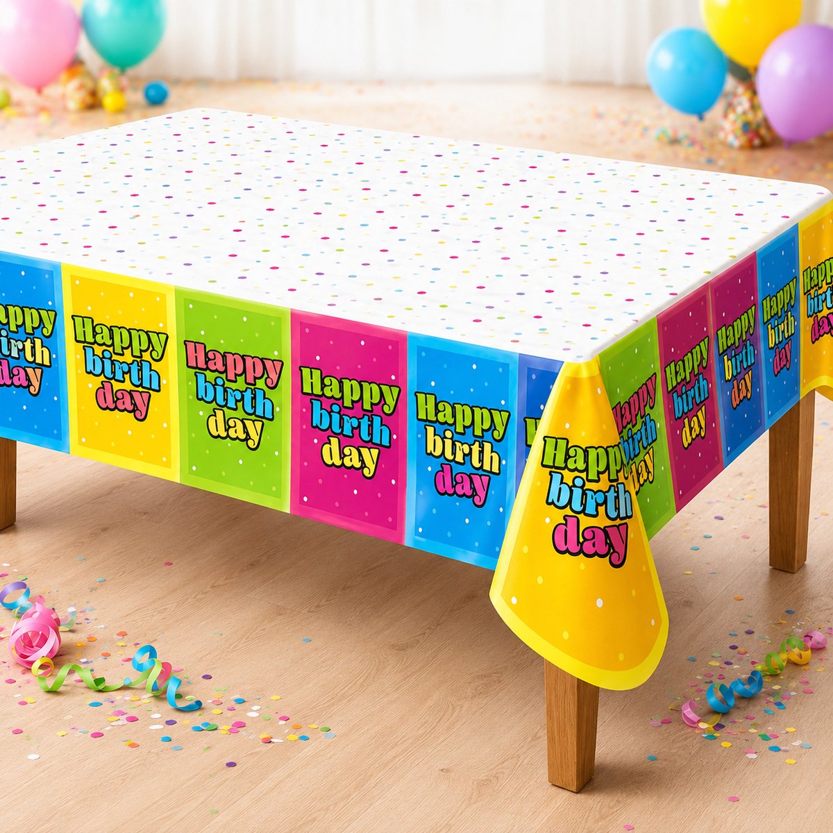 EasyMart Verjaardag Tafelkleed 180x130 cm – Wegwerp Plastic Tafelkleed – Happy Birthday – Kinderfeest – Feestdecoratie