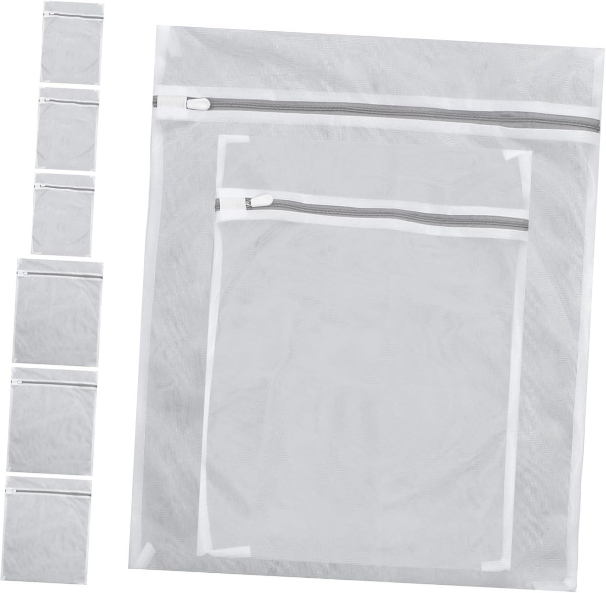 Fijne Waszakken - Netje Waszak - Kleding Beschermen - Zijdezacht - 8 Stuks 30x40cm - Wit