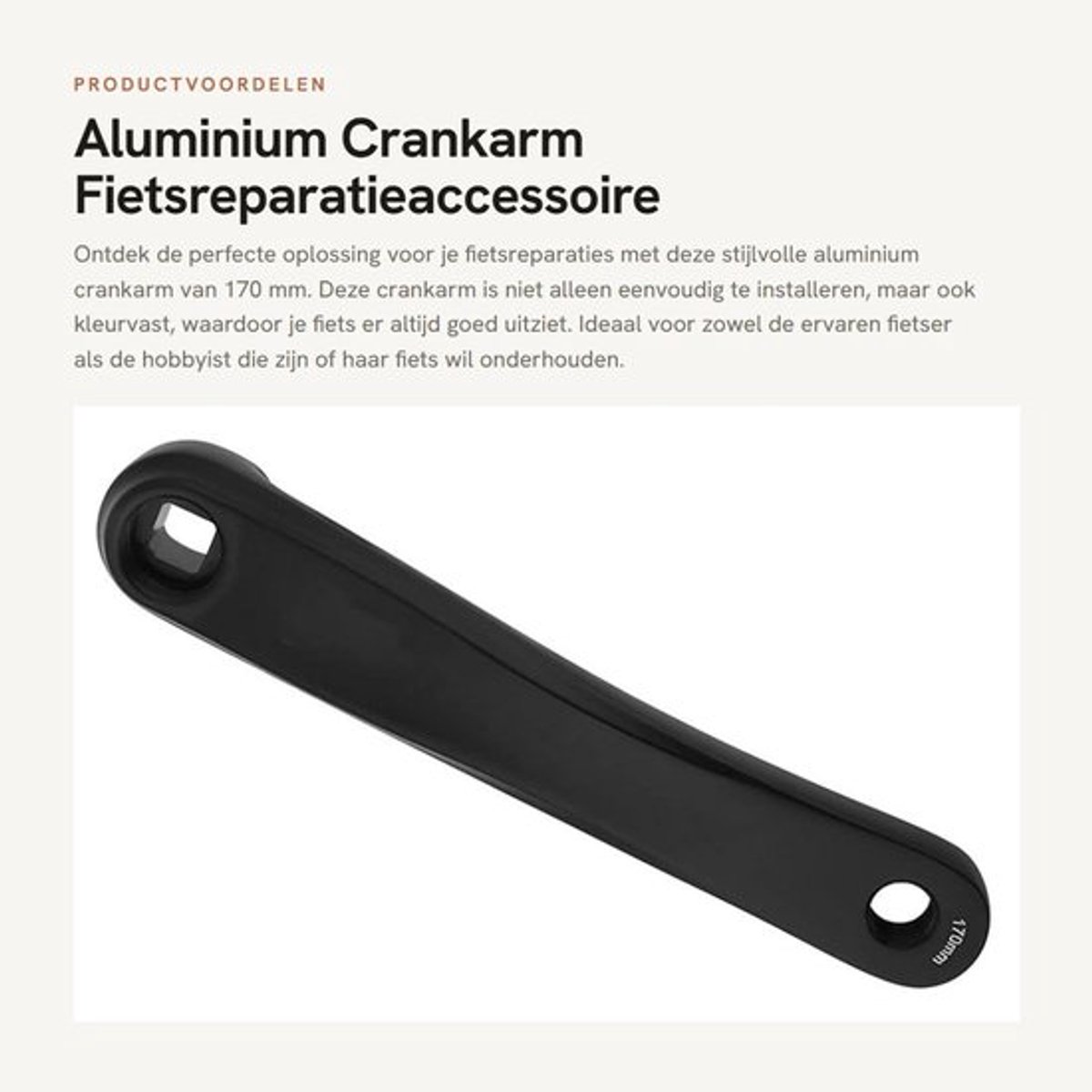 Dailygoods- Crankarm 170 Mm Lengte - Aluminium - Kleurvast - Eenvoudig Te