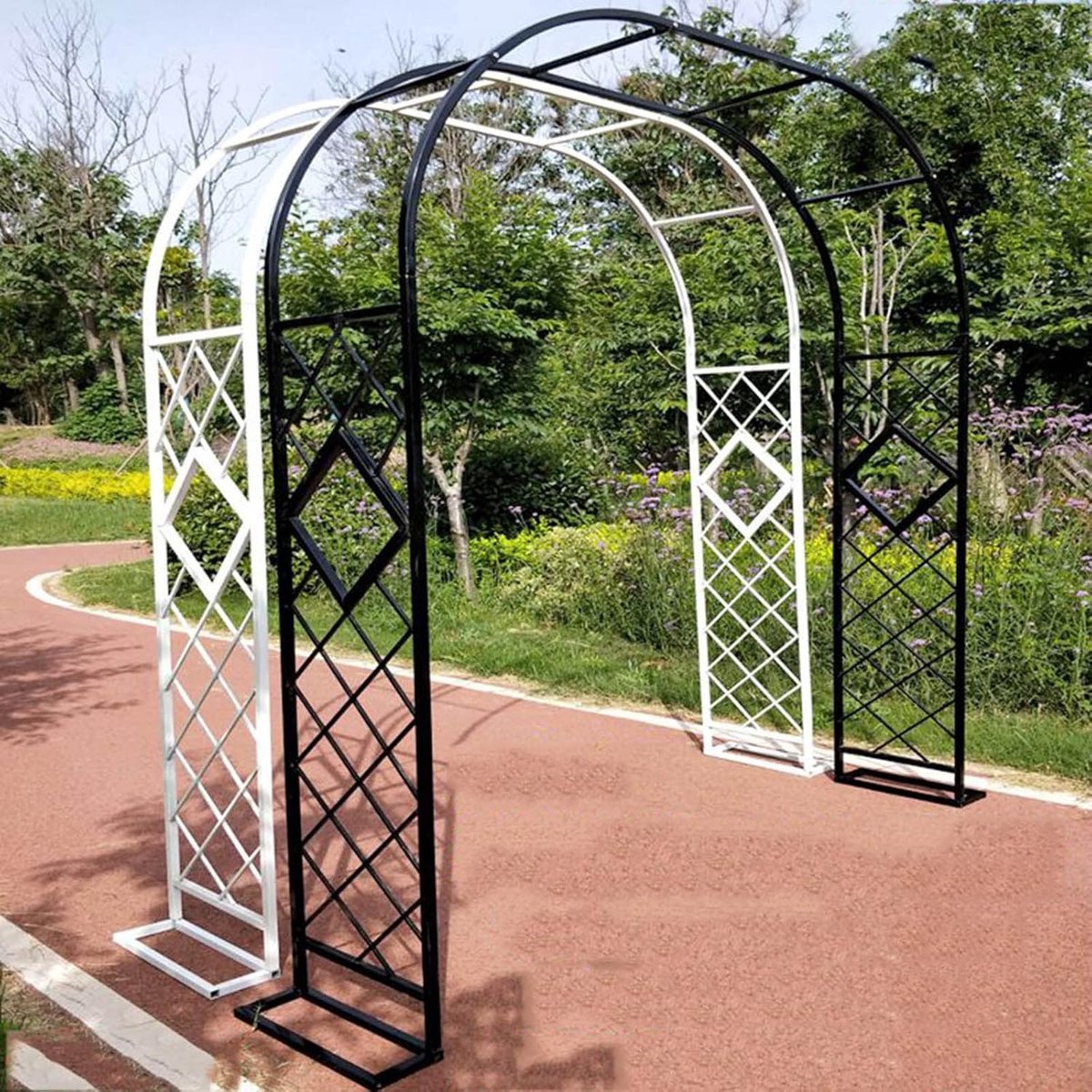 Metalen Tuinboog - Decoratie Boog - Tuin Aankleden - Roestbestendig Staal - 140-340cm Breed - Wit