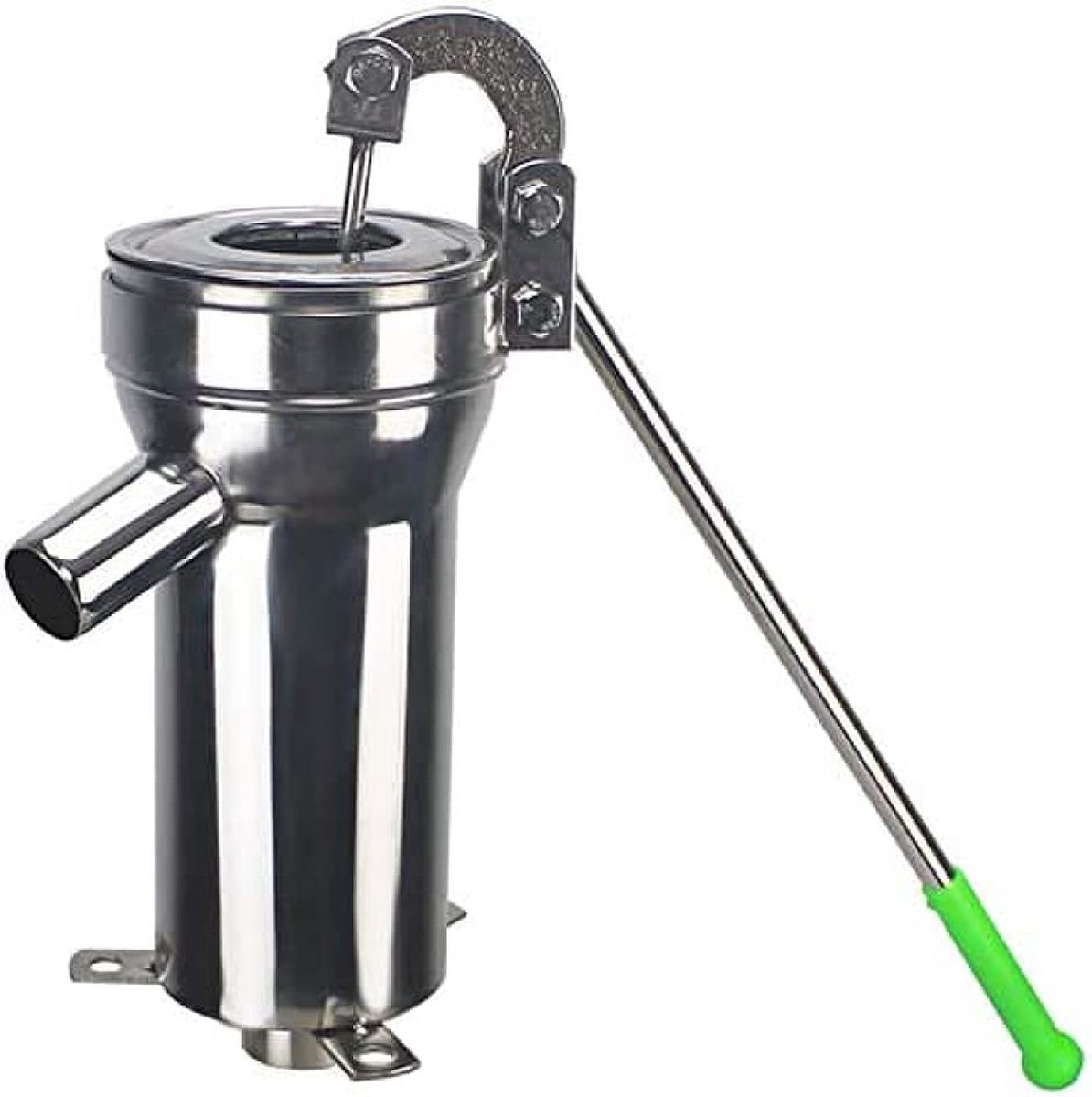 Handmatige Waterpomp - Dompelpomp Roestvrijstaal - Bronwater Winning - Compact Ontwerp - 10 Meter Zuigdiepte - Zilverkleurig