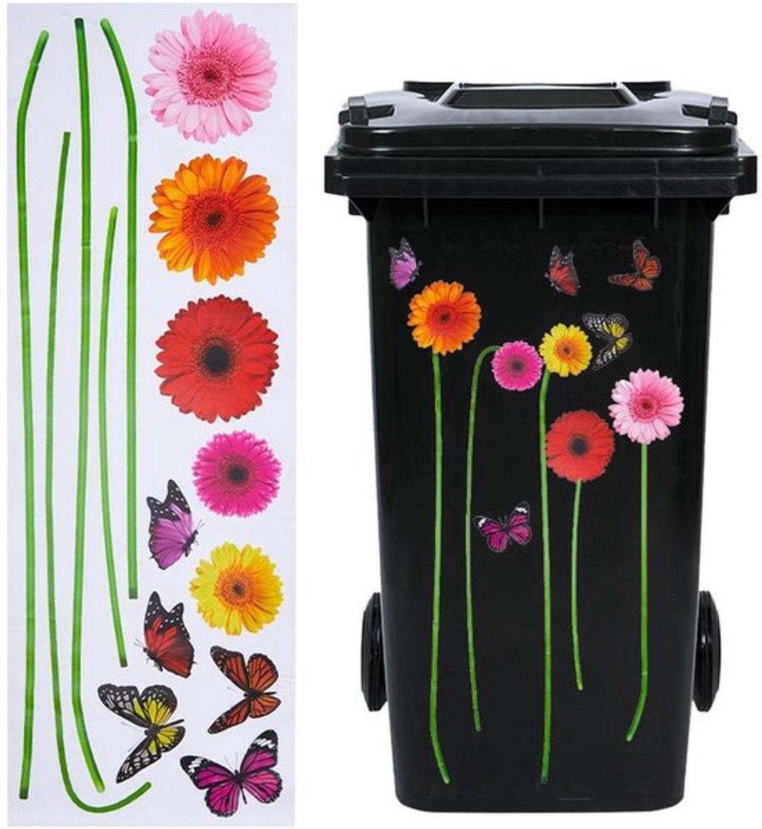 NTHProducts - Wandstickers - 3D Bloemen - Peel Stick - Kleurvol - Gerbera