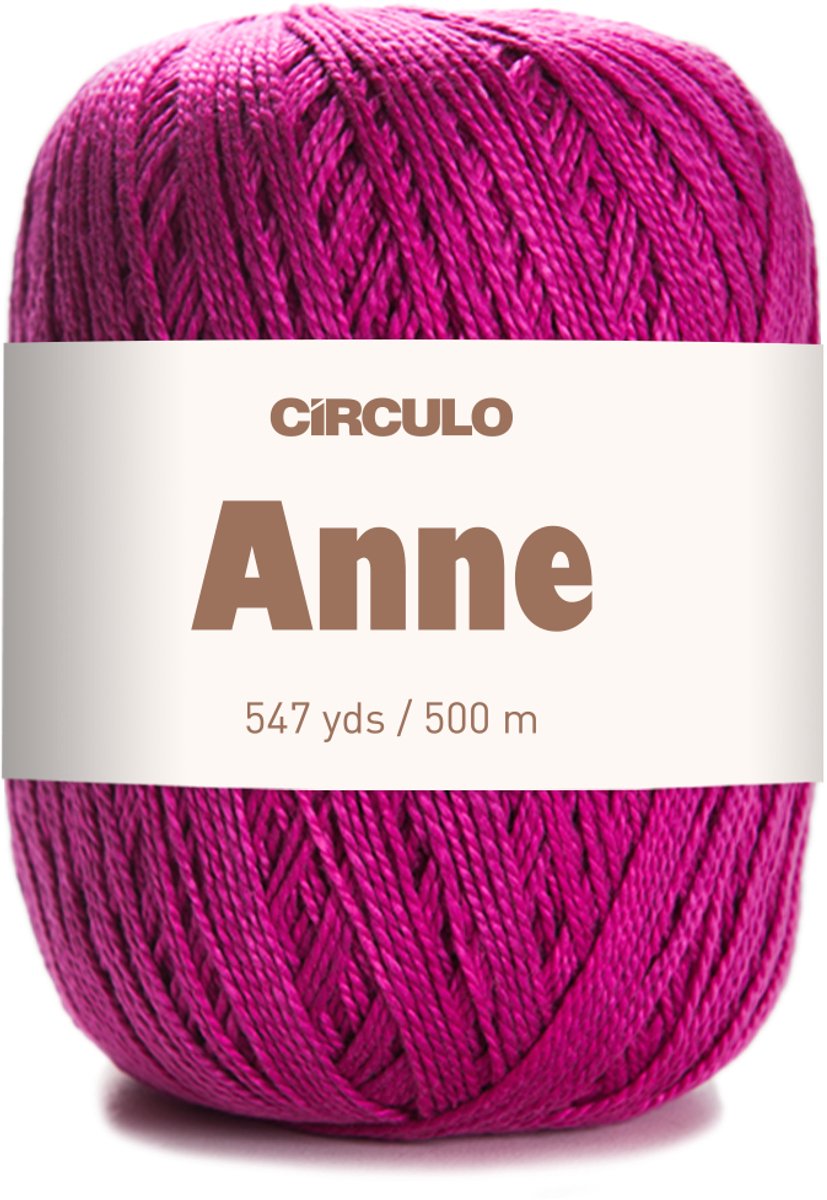 Círculo Anne - Haakgaren - 100% gemerceriseerd katoen - 500 m - Felroze