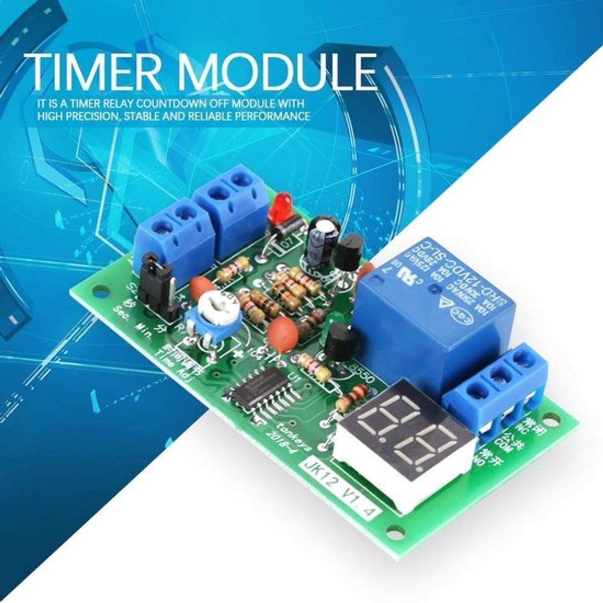 Allecto - LED Countdown Timer Relay - Instelbare Schakelmodule - 12V - Voor