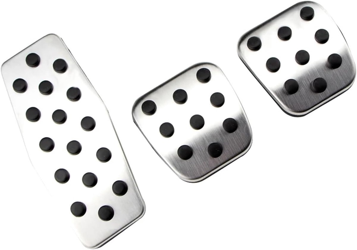 Pedaalhoezen Auto - Voetpedaal Covers - Veilig Rijden - Verbeterde Grip - MT Pedaal - Zilver