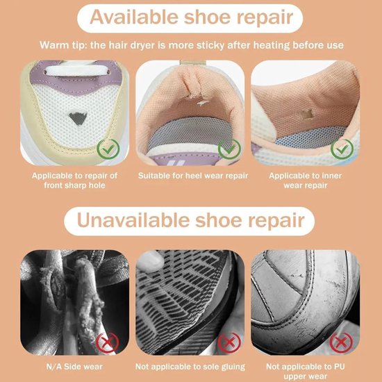 Schoen reparatie - Zelfklevende patches - Schoenen verstevigen - Waterproof lijm - 6 stuks - Zwart — afbeelding 4