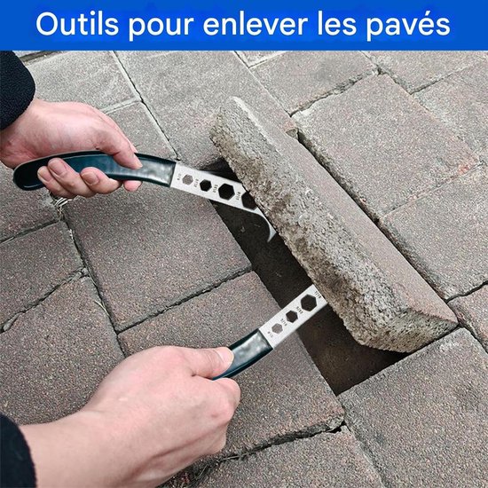 Straatsteen Verwijderaar - Hefgereedschap Set - Tuinonderhoud Werkzaamheden - Ergonomische Gebogen Handgreep - 2 Stuks - Metaal — afbeelding 4