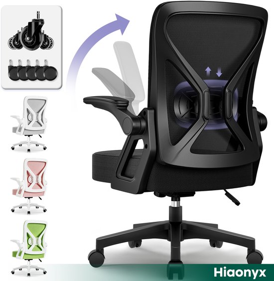Hiaonyx Ergonomische Bureaustoel met Opklapbare Armleningen