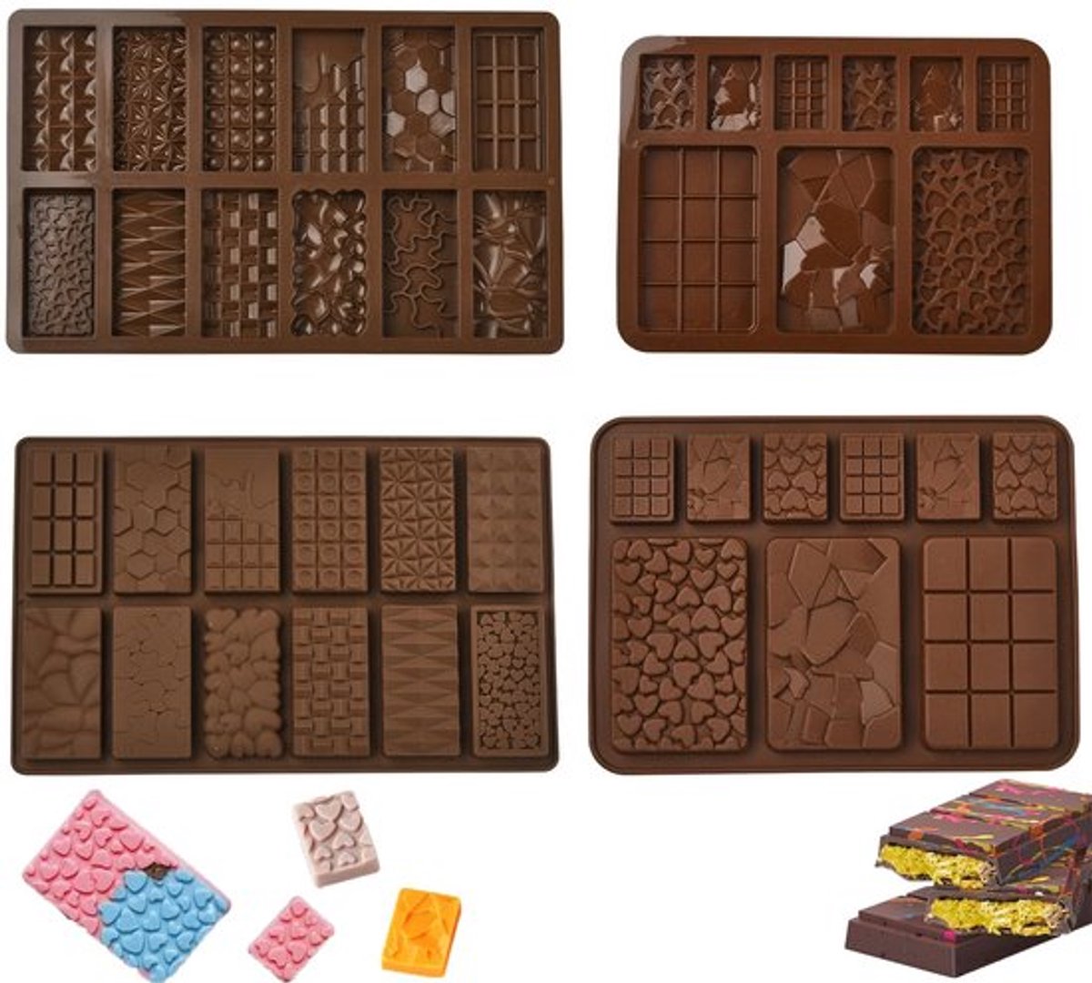 Allecto - Chocolade Mal - Siliconen Mallen - DIY Chocolade Snoep - 2 Stuks - Cake