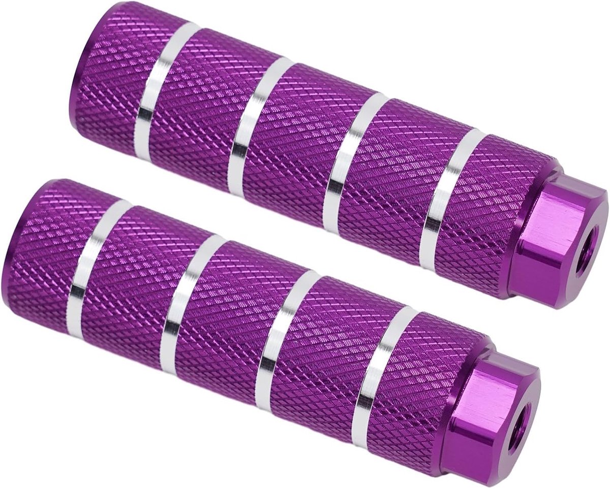 Fietspinnen - Voetsteunen Fiets - Fietsen Onderhoud - Antislip Gekarteld - 100 x 28 mm - Paars
