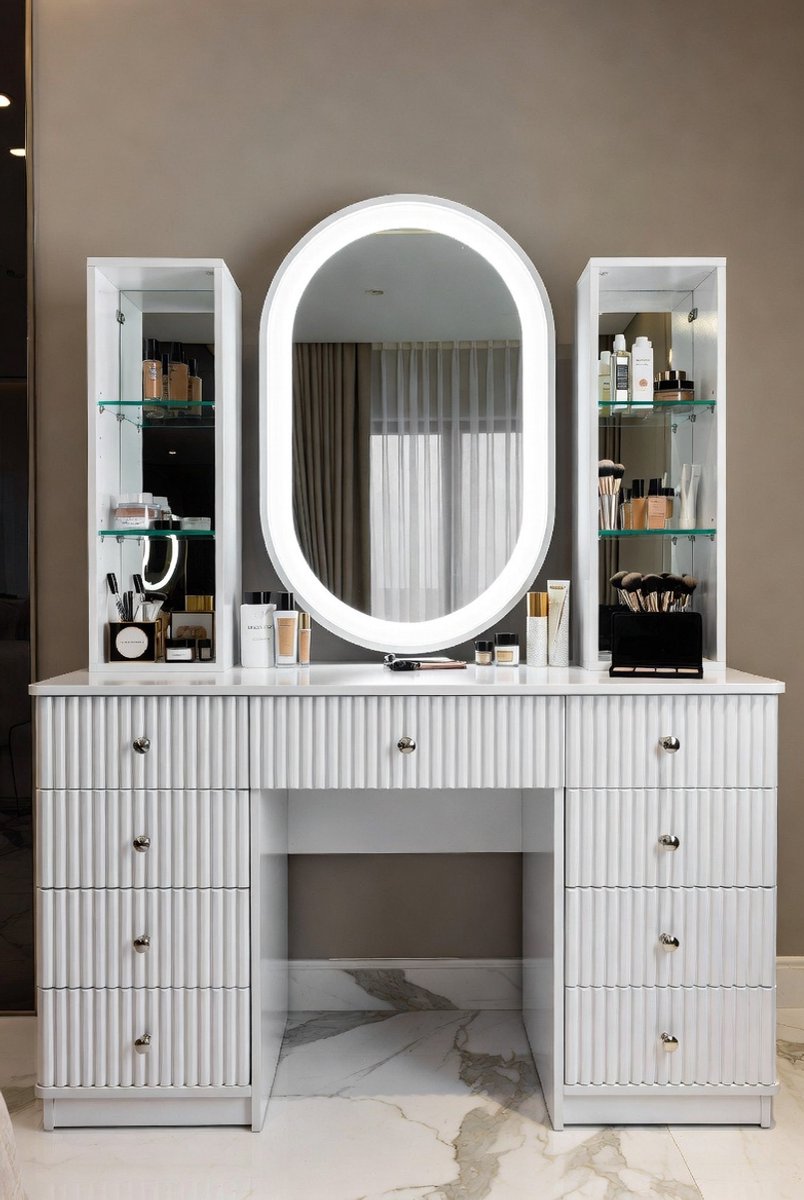 Luxe Kaptafel met Spiegel – Wit – Industrohome