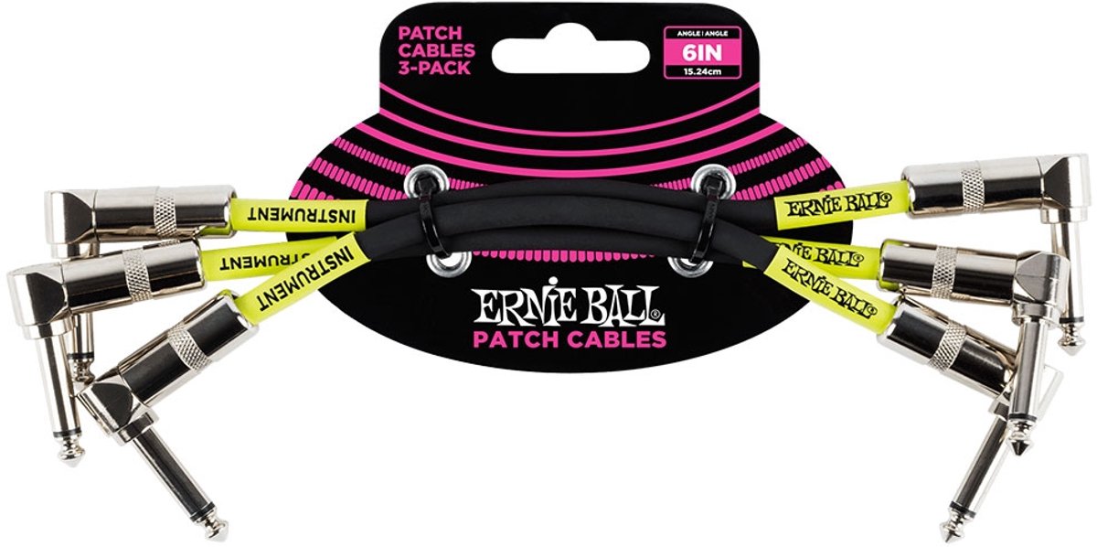 Ernie Ball 6050 patchkabel 15 cm zwart (3 stuks)