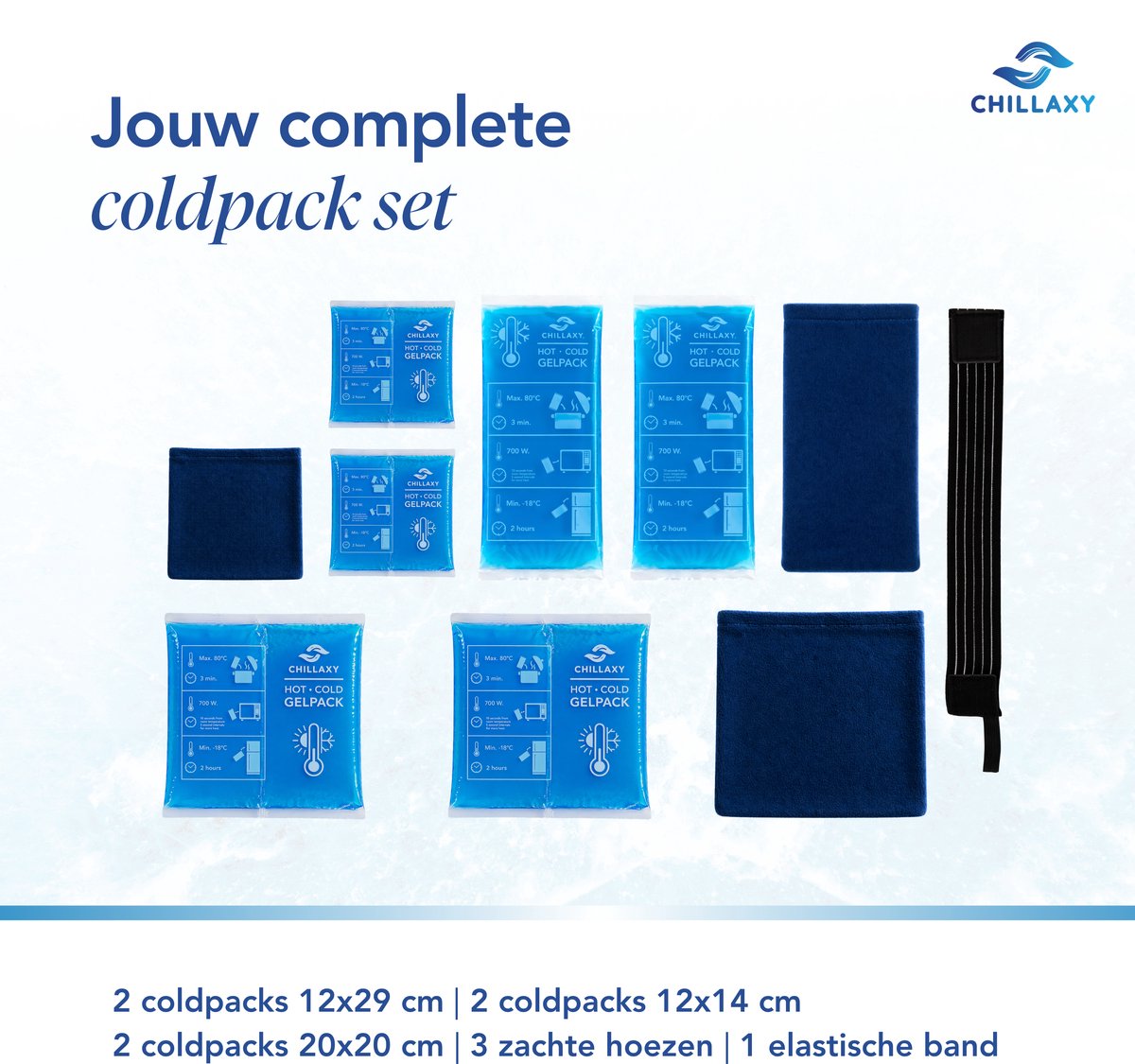 Chillaxy Coldpack – Icepack – 10 delige set met Zachte Hoes & Elastische Band – Coolpack, IJspack, Gelpack – Koud Compress Herbruikbaar — cadeau in Cadeau-ideeën - foto 2