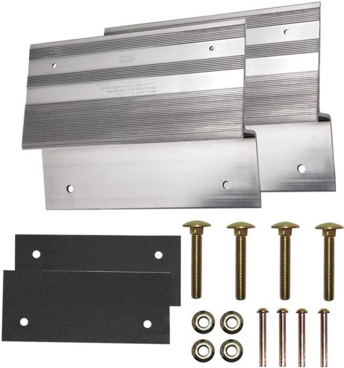 Lading Ramp Kit - Oprijplaat Aluminium - Voertuigen Laden - Volledige Breedte Tractie - 700 lbs Capaciteit - Zilver