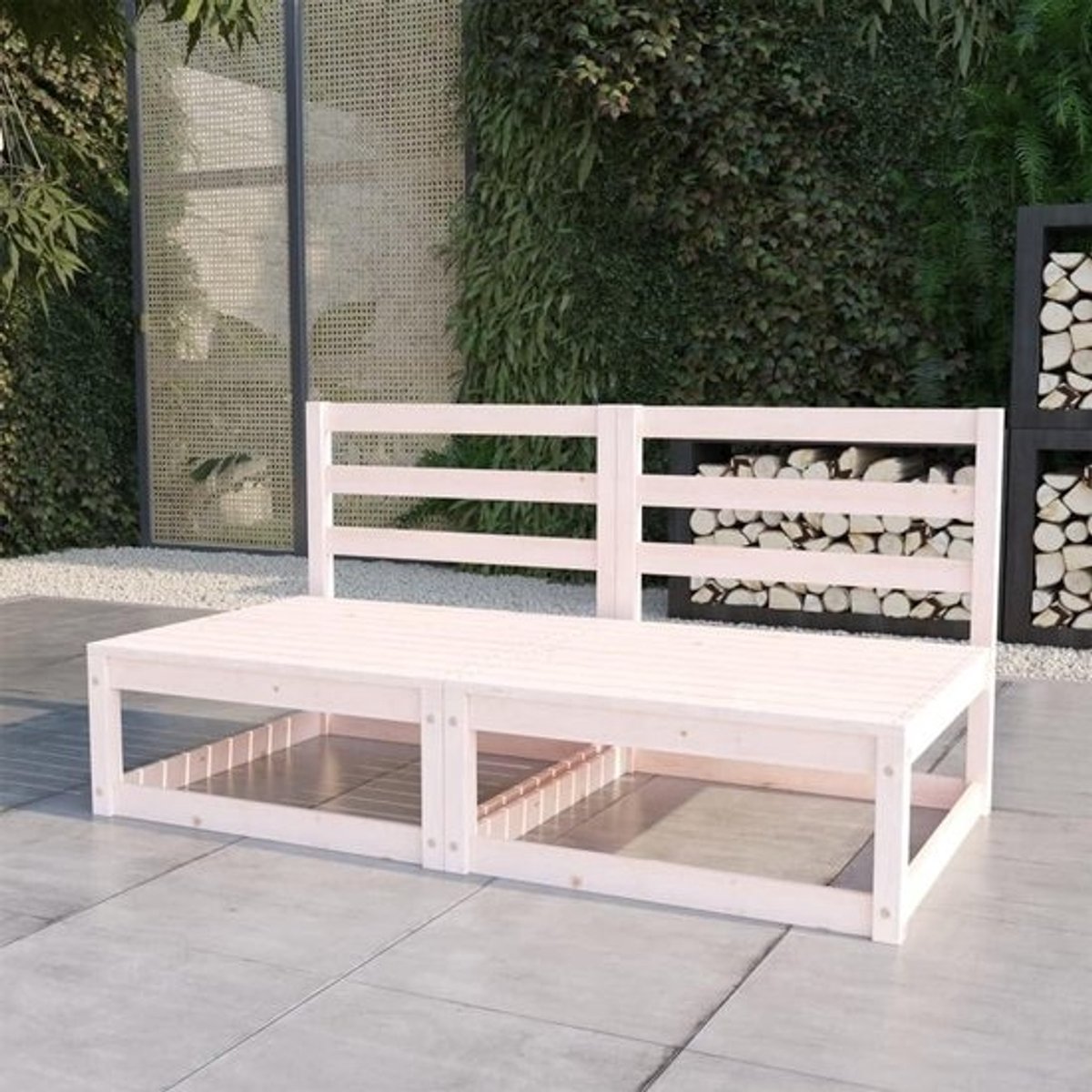 Tuinbank 2-zits - Outdoor bank - Buiten ontspannen - Massief grenenhout - 70 x 70 x 67 cm - Wit