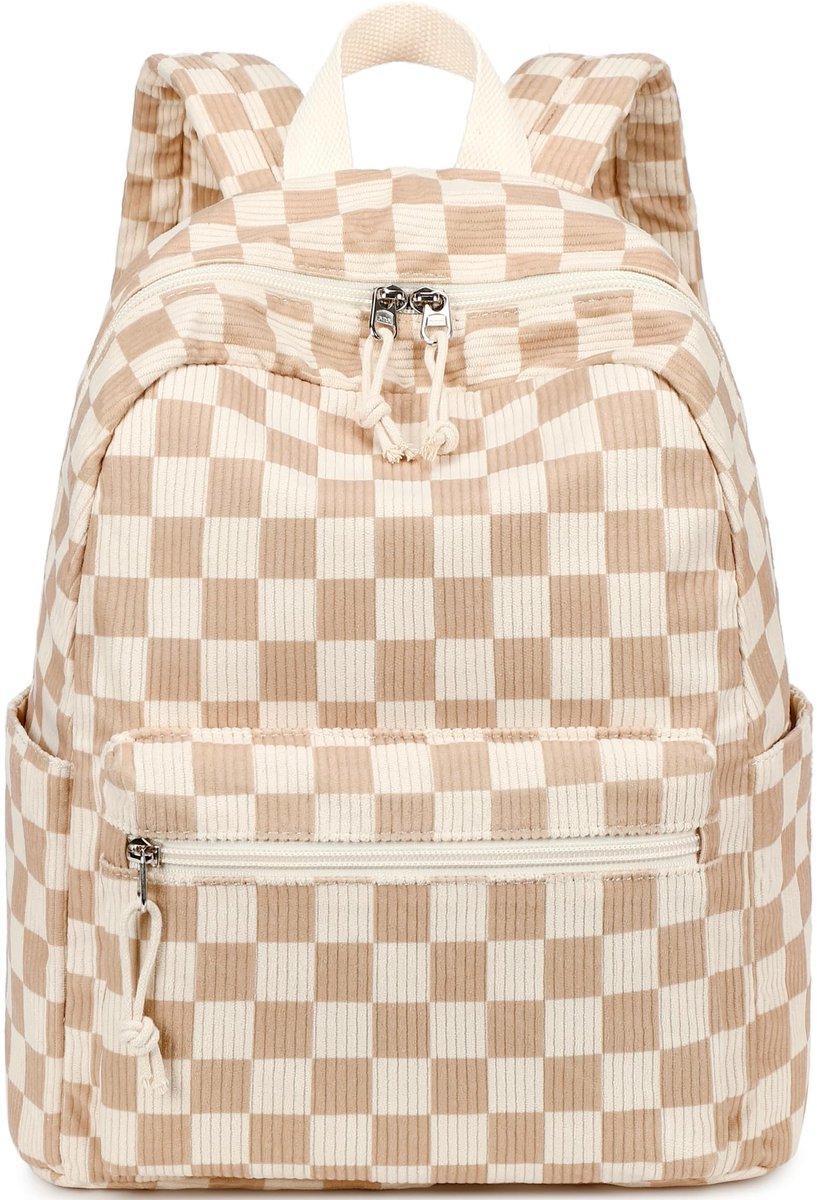 Kleine Rugzak voor Vrouwen - Casual Corduroy Dagrugzak - Mini Tas voor School en Werk