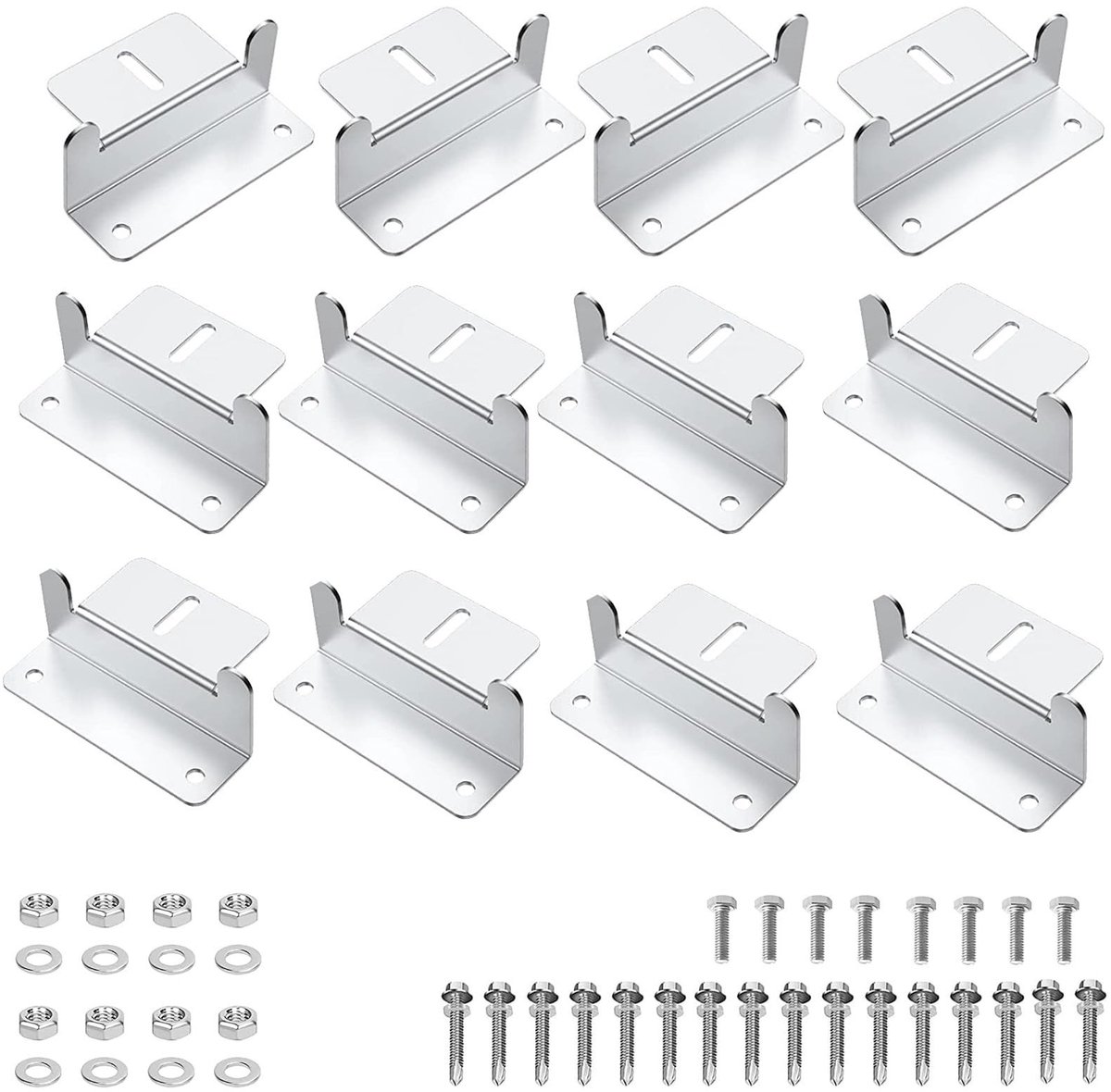 Z-Montagehouders voor Zonnepanelen - 12-Pack Aluminium