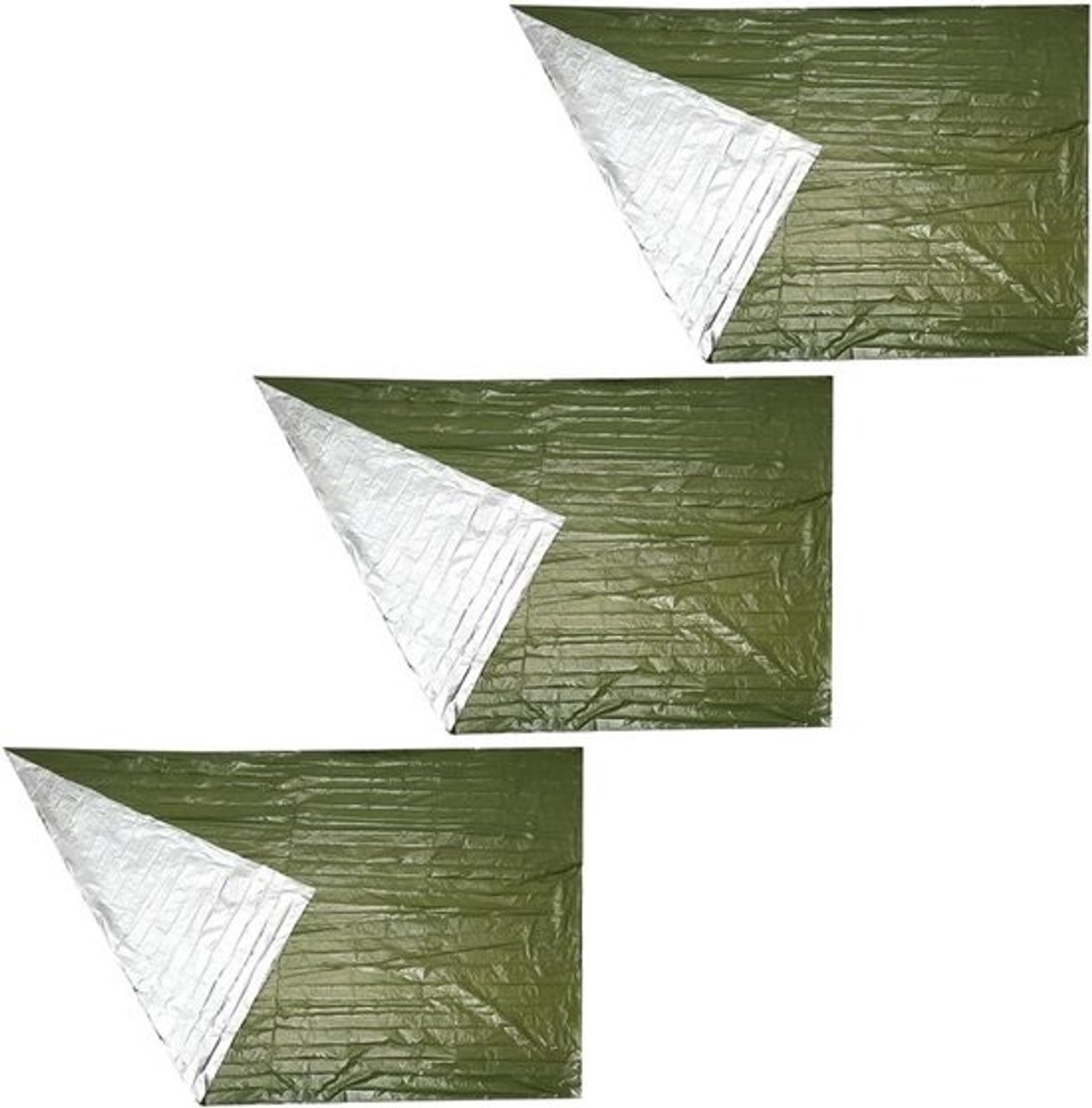 Nooddekens - Overlevingsdekens Thermodekens - Buitenactiviteiten Noodsituaties - Lichtgewicht Waterdicht - 210x130cm - Olijfgroen