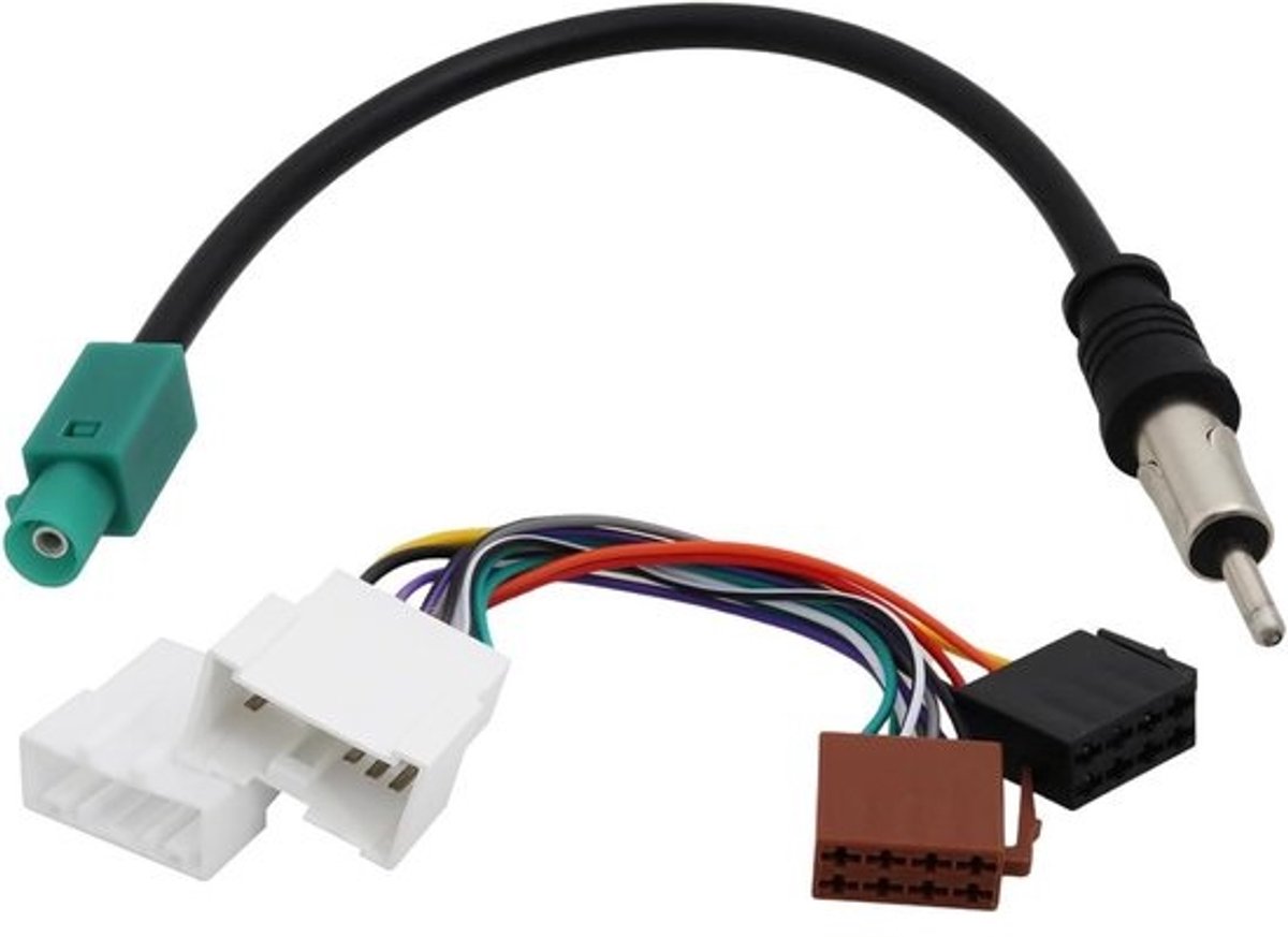 Radio ISO Stereo Kabelset - Audio Adapter Kabel - Autoradio Installeren - Specifieke Voertuigcompatibiliteit - 18 cm Kabel - Zwart