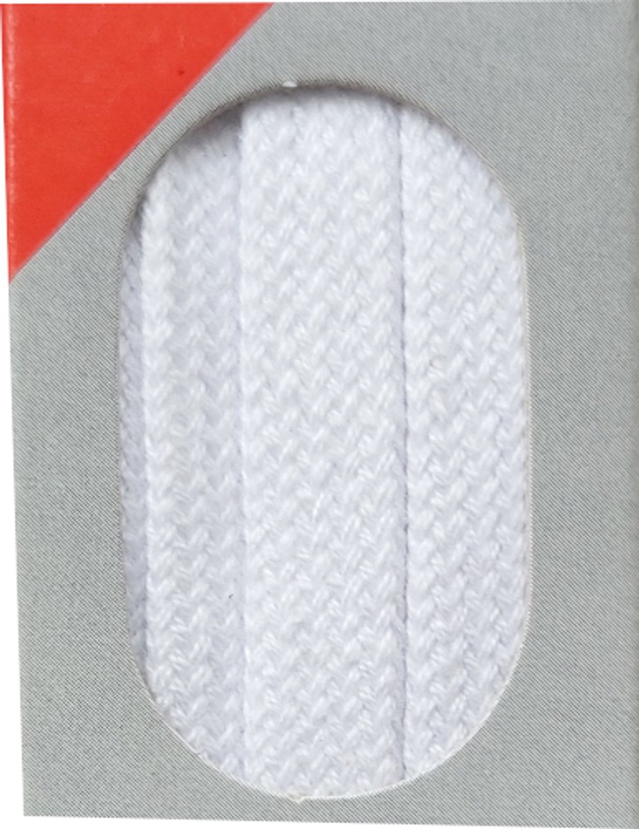 Bob Veter - Wit - Plat - Lengte 180 cm - Breedte 8 mm - Schoenveter