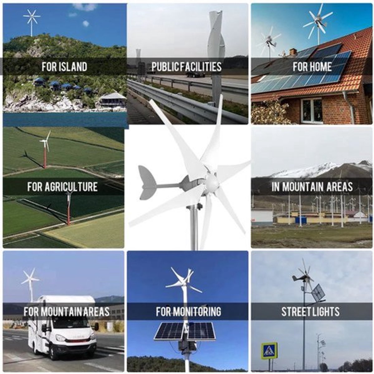 Windturbine - Windmolen - Windturbine Generator - Windenergie - 3000W - 48V - met LCD Hybride Controller - Krachtige en Stille Energieoplossing - voor Huishoudens en Off Grid Systemen