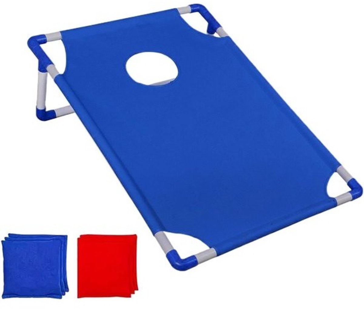 Cornhole Spel Set - Werpspeelgoed Tuinspel - Actief Buitenspel - Weerbestendig Ontwerp - 621 g - Blauw