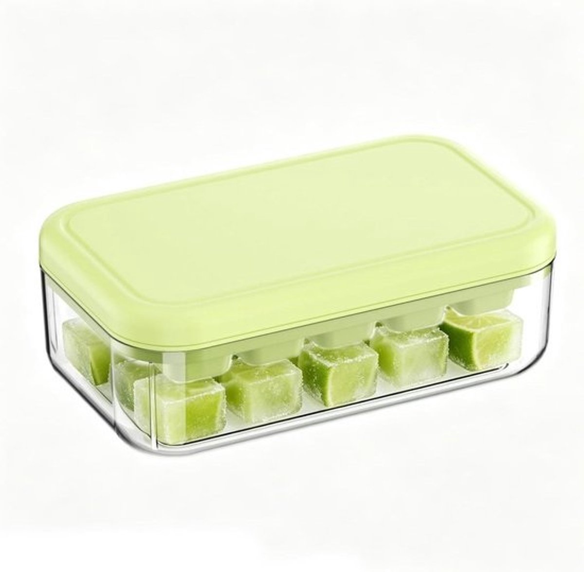 IJsblokjesvorm met Deksel - IJsblokjesmaker Bakje - Dranken Koelen - Snelle IJsontvorming - 18 x 11 x 7 cm - Groente