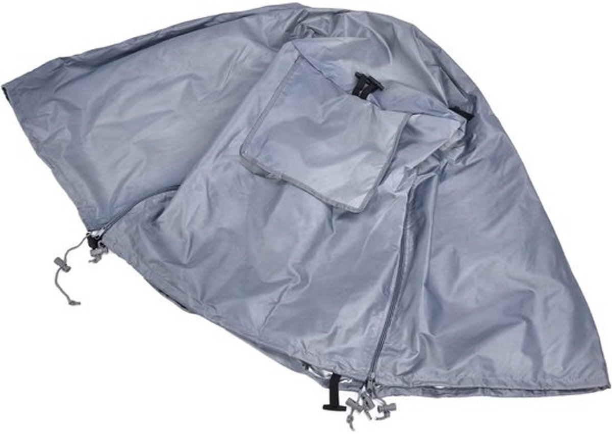 Hoes voor Hondenkrat - Bench Afdekking - Hond Beschermen - 2 Rolluikdeuren - 1245x84x79 cm - Grijs