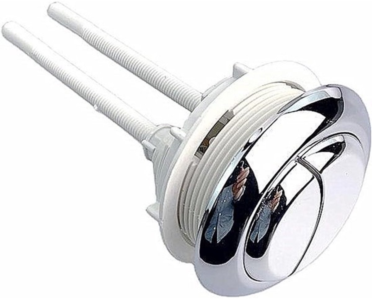 Toilet Spoelknop - Dubbele Knop - Toilet Onderhoud - Dubbel Flush Systeem - 59-65 mm gat - Chroom