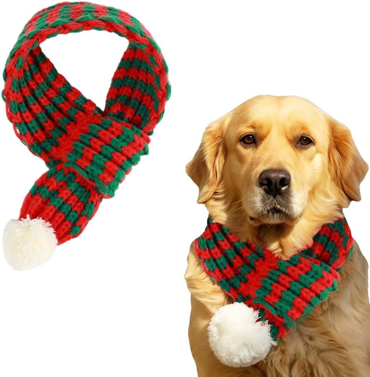 Kerstoutfit voor Honden en Katten, Feestelijke Sjaal en Kostuum voor Huisdieren, Perfect voor de Feestdagen