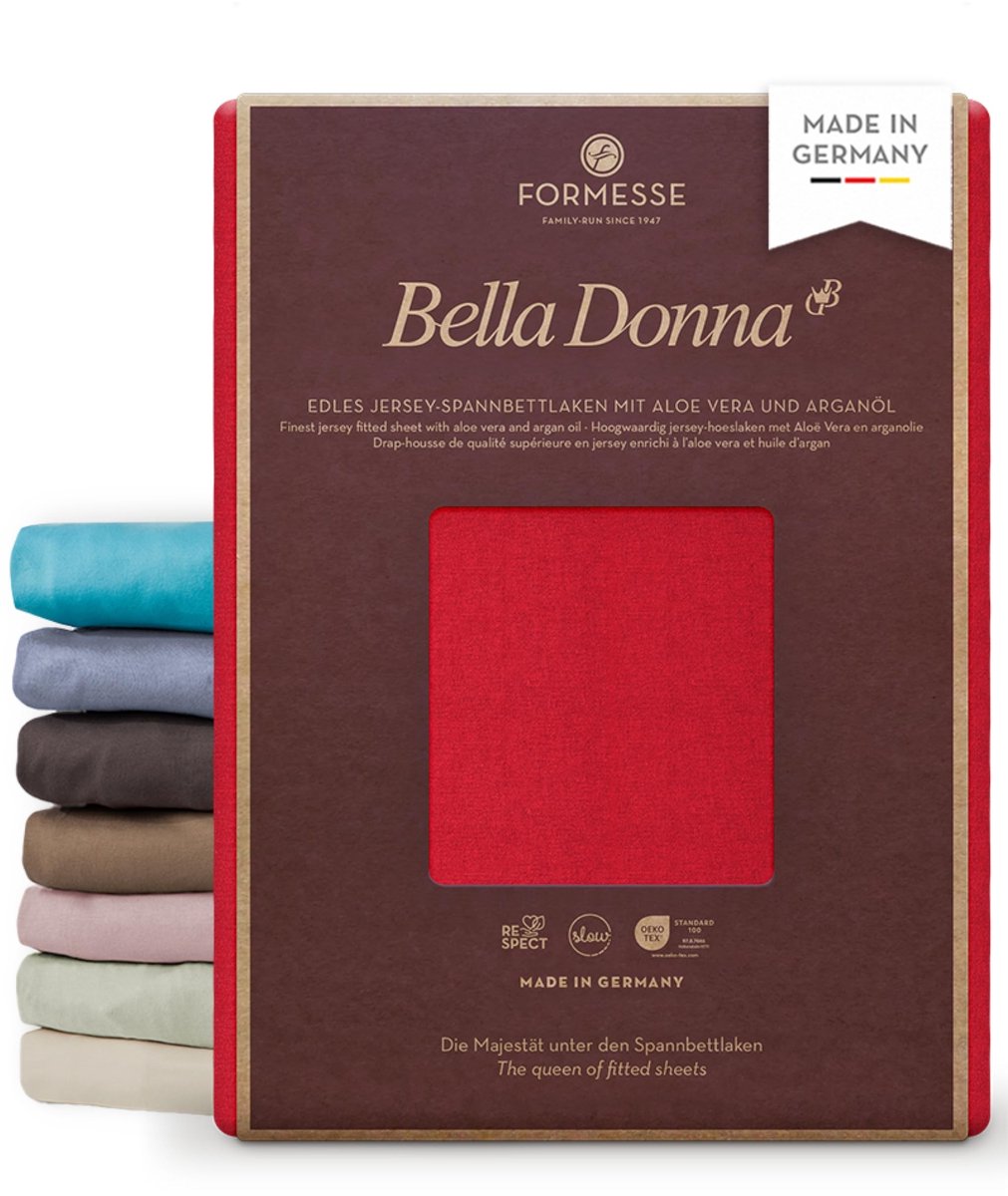 Fitted Sheet Bella Donna - Elastisch Jersey - Rood 90x190 - 100x220 cm